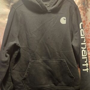 Carhartt Black Hoodie with White Logo